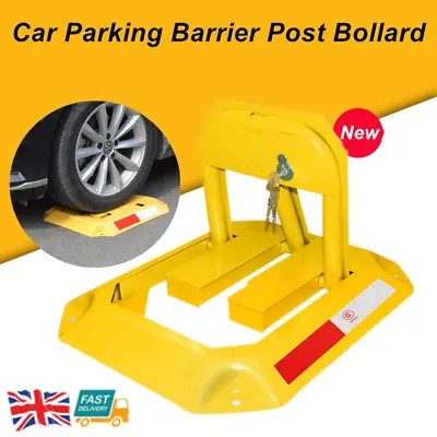 Folding Parking Bollard Lockable Driveway Car Anti-Parking Security Post Barrier • £38.94