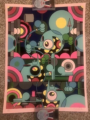 Dalek 2023 Space Monkey 18x24 Signed Night Time Pink Card Stock Print #ed 09/15 • $449.77