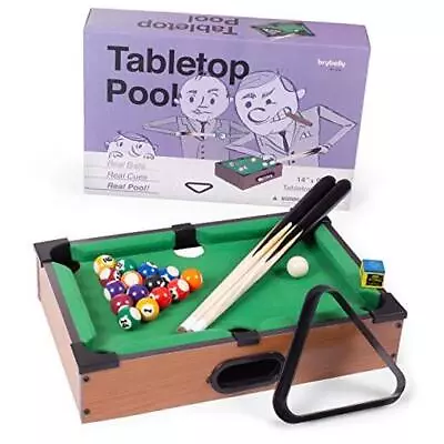 Tabletop Pool Mini Pool Table & Billiard Set | Small Billiards Game With 16  • $44.04