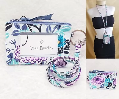 Vera Bradley Zip ID Case And Lanyard Set  Penelope's Garden Badge Holder Work  • $23.95