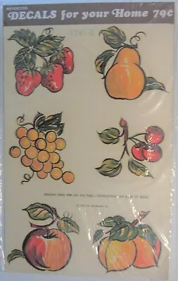 VTG Meyercord Decal Sheet Six Fruits Ideal For Tiles 13  X 8  #1541-B 1976  • $5.99