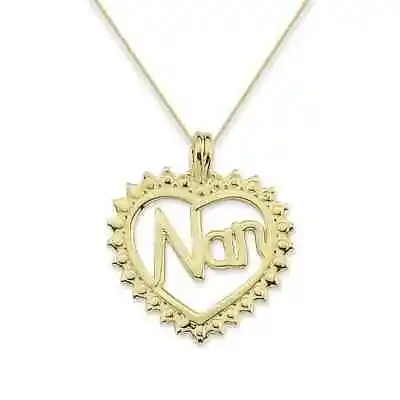 9ct Yellow Gold Heart Nan Pendant • £151.95