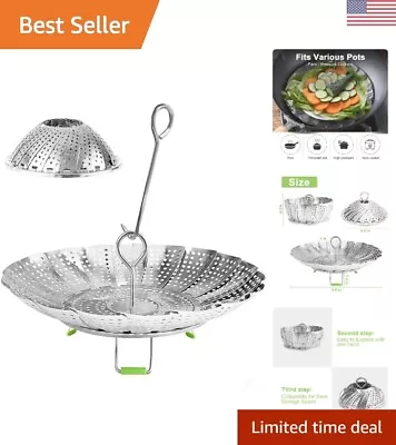 Stainless Steel Vegetable Steamer Basket - Adjustable Sizes For Various Pots • $23.99