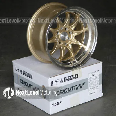 Circuit Performance CP29 15x8 4-100 4-114.3 +0 Gold Wheels Fits Mazda Miata MX-5 • $441.99