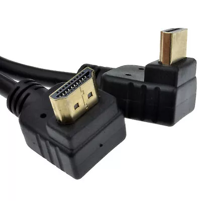 HDMI Right Angle Cable High Speed 3D TV 90 Right Angle To 270 Plug 1m/2m/3m/5m • £3.63