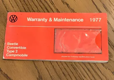 VW Volkswagen 1977 Warranty And Maintenance Manual Type 2 Bus Campmobile Beetle • $29.95