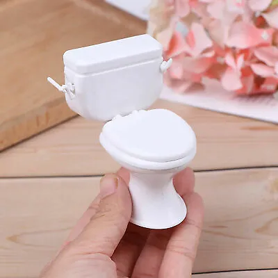 $7.95 • Buy Small Miniature Toilet Bathroom Furniture Model Water Closet PVC Toy Dollhouse