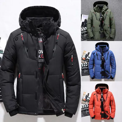  Men Winter Warm Duck Down Jacket Ski Snow Thick Hooded Coat Parka Quilted NEW❉ • $11.74