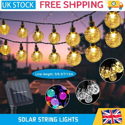 100LED Solar Powered Garden Party Fairy String Crystal Ball Lights Outdoor Light • £3.99