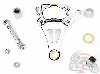 Chrome Left Front Brake Caliper Kit Harley Bobber Chopper DNA Paughco Springer • $199.98