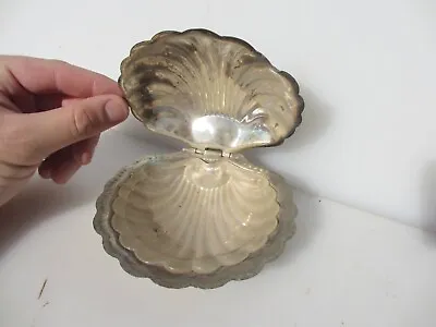 £18 • Buy Victorian Soap Dish Holder Pot Silver Plated ESPN Shell Antique Salt Clam Glass