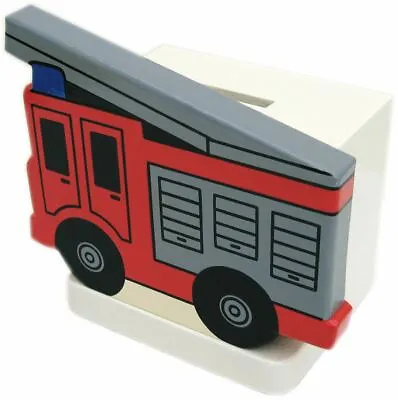 £24.99 • Buy Childrens Wooden Fire Engine Money Box | Piggy Bank, Saving Pot - Hand Made UK