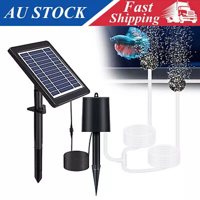 Solar Pond Air Pump Fish Tank Pump Aquarium Oxygen Oxygenator Aerator Outdoor • $48.13