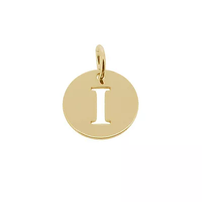 9ct Gold Plated Personalised Cut Out Any Initial Letter Pendant A-Z Disc Charm • £25