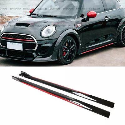 For Mini Cooper R55 R56 F55 F56 86  Side Skirt Extension Rocker Panel Black Red • $69.35