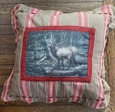 Tasha Polizzi T.P. Saddle Blanket Co. Throw Pillow Elk Theme Cabin Decor  23  • $24