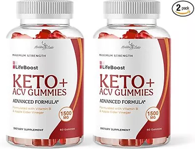 LifeBoost Keto ACV Gummies Weight Loss - Life Boost 1500mg (2 Pack) • $29.72