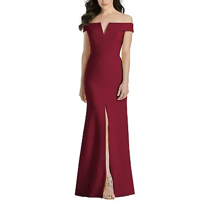 Nordstrom Women Formal Maxi Dress Gown Size 0 Burgundy Off The Shoulder Prom • £64.60