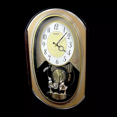 VIDEO Seiko QXM124GRH Moving Figures Music Disc Melodies In Motion Wall Clock • $149.99