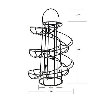 New Chrome Egg Storage Helter Skelter Egg Holder Spiral Egg Rack Stand Black • £13.94