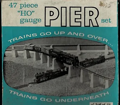1930's Classic Stone Masonry 47 Pc. Pier Set For Over N' Under Tracks - HO Scale • $9.49
