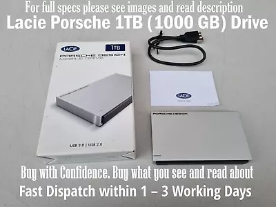 LaCie Porsche Design P'9223 1 TB USB 3.0 Portable External Hard Drive • £45