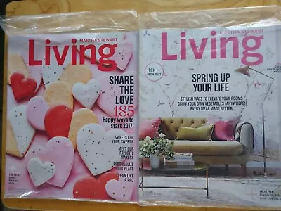 Martha Stewart's  LIVING  Lot Of (2) Back Issues January/February/ March 2017 • $1