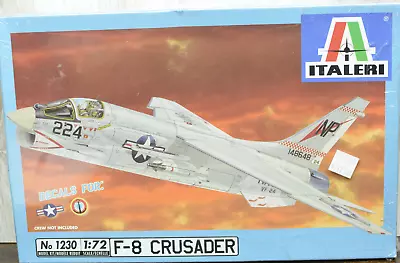 Vought F-8 Crusader Supersonic Jet 1/72 Italeri Model Kit No. 1230 Parts Sealed • $11.95