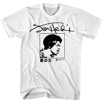 Jimi Hendrix Signature Men's T Shirt Japan Power Of Love Rock Star Guitar Tee • $33.99