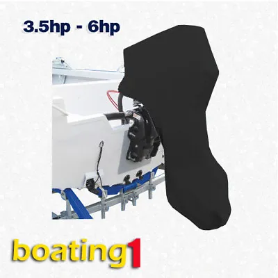 Full Outboard Boat Motor Engine Cover Dust Rain Protection Black - 3.5hp - 6hp • $42