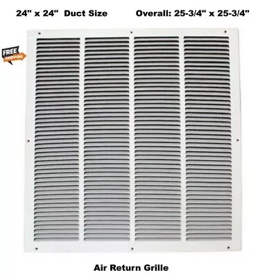 Air Return Vent Cover Louvered Grille 24  X 24  Duct Size Wall Ceiling White • $30.75