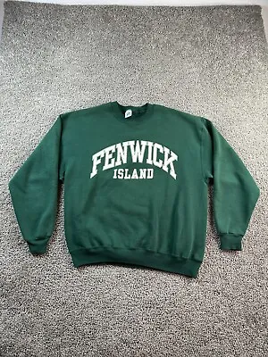 VINTAGE Fenwick Island Sweatshirt Mens Extra Large Green Delaware Crewneck FLAW • $16.79