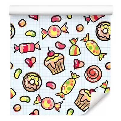 10m Fleece Wallpaper Rolls Kids Candy Cupcakes Candy Decor XXL 5566 • £38.77