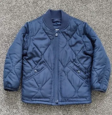 Baby Gap Navy Blue Quilted Barn Jacket Pockets Age 3 Years 100 Cm • £6