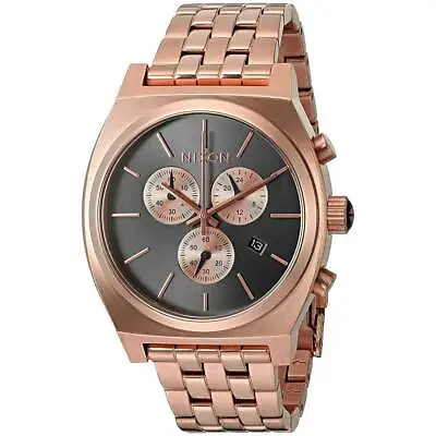 $98.90 • Buy Nixon Men's Watch Time Teller Chrono Gunmetal Dial Rose Gold Bracelet A9722046