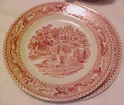 VTG~RARE~2~7-1/4” Salad/Luncheon Plates~Royal China MEMORY LANE Red TRANSFERWARE • $59.99