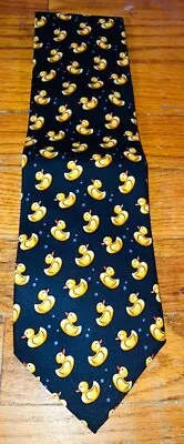 Utopia Silk Mens Neck Tie Blue Yellow Rubber Duckies Duck Pattern • $8