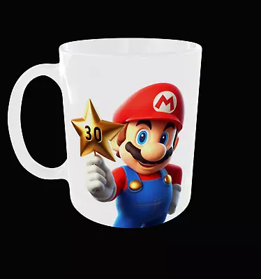 Personalised Super Mario Mug 30th Birthday Nintendo Gaming Gamer Cup • £9.99