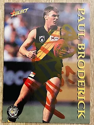 Paul Broderick Signed 1995 AFL Select Richmond Tigers • $9.99