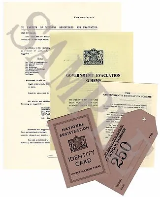 £8 • Buy WW2 Evacuee Documents Pack - Inc. I.D. Card, Tag And Pamphlets (Exact Copies)