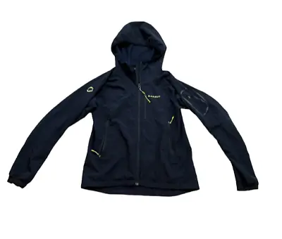 Mammut Jacket Men Medium Soft Shell Black Outdoors Lightweight Full Zip Pockets • $64.95