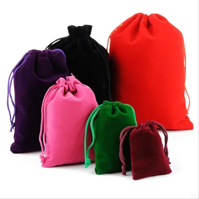 New Velvet Drawstring Gift Bag Wedding Jewellery Candy Party DIY Pouch Bags UK • £2.79