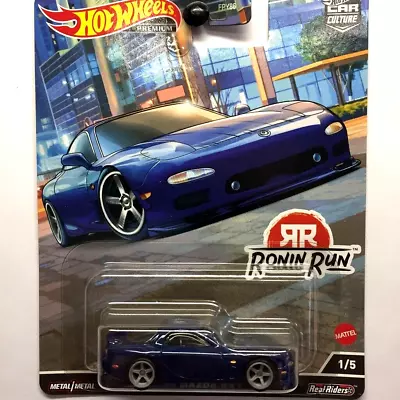 NEW Hot Wheels 95 Mazda RX7 Blue Rotary No 1 Ronin Run Car Culture Genuine • $34.95