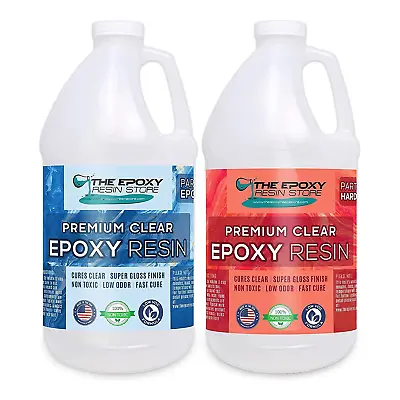 1 Gallon Crystal Clear UV Resisting Non Toxic VOC Free 2 Part Epoxy Resin Kit • $67.99