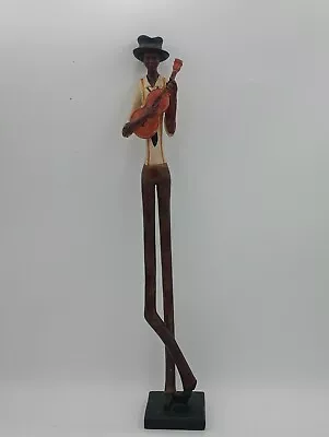 Polystone Jazz Musician 23  Tall Long Legged Folk Art Statue Music New Orleans  • $17.95