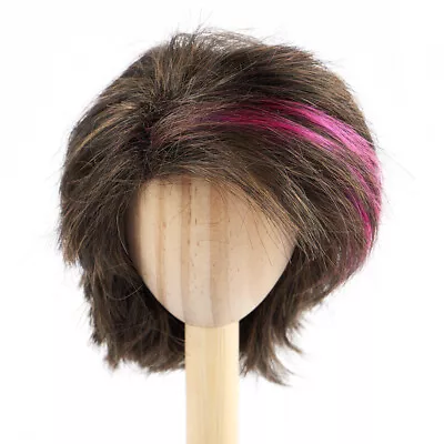 Monique Synthetic Mohair Frankie Brown Black With Hot Pink 7 -8  Doll Wig • $20.99