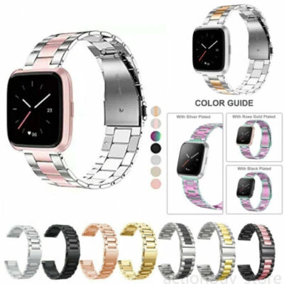 $18.99 • Buy For Fitbit Versa 2 Band / Versa 1 Band Stainless Steel Watch Wrist Metal Strap 