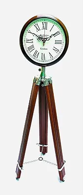 Wooden Tripod Clock Office Clock Adjustable Room Decorative Floor Tripod • $172.54