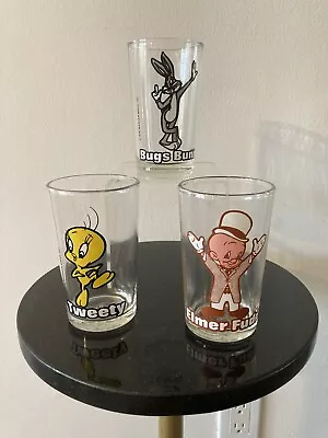 Warner Bros. Characters Juice Glasses Bugs Bunny Tweety Elmer Fudd  1970's • $14