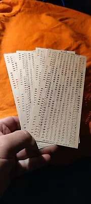 8x VINTAGE MAINFRAME COMPUTER Perforated PUNCH CARDS  IBM 80- Column Card Format • $14.77